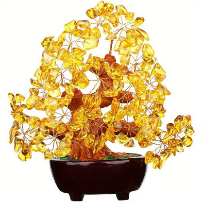 Crystal Money Tree Luck Bonsai Feng Shui Tree Wealth Luck for Office Home Decor