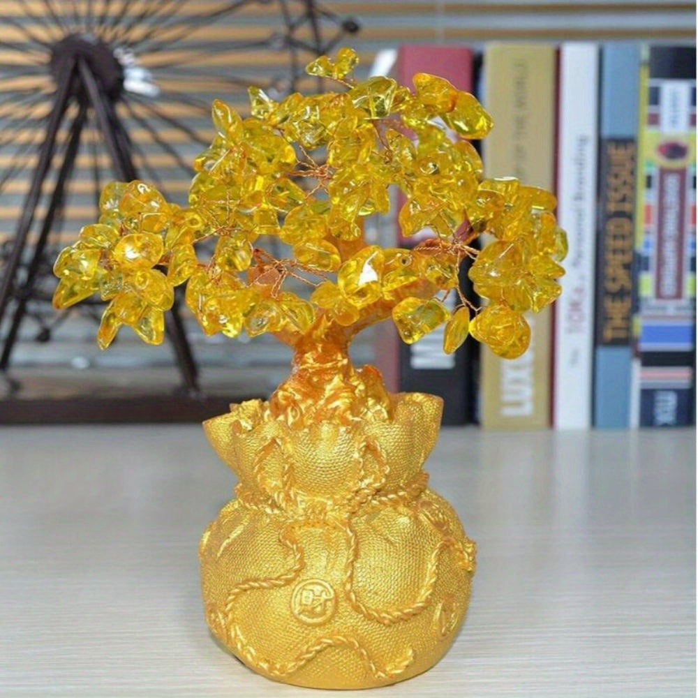 Crystal Money Tree Luck Bonsai Feng Shui Tree Wealth Luck for Office Home Decor