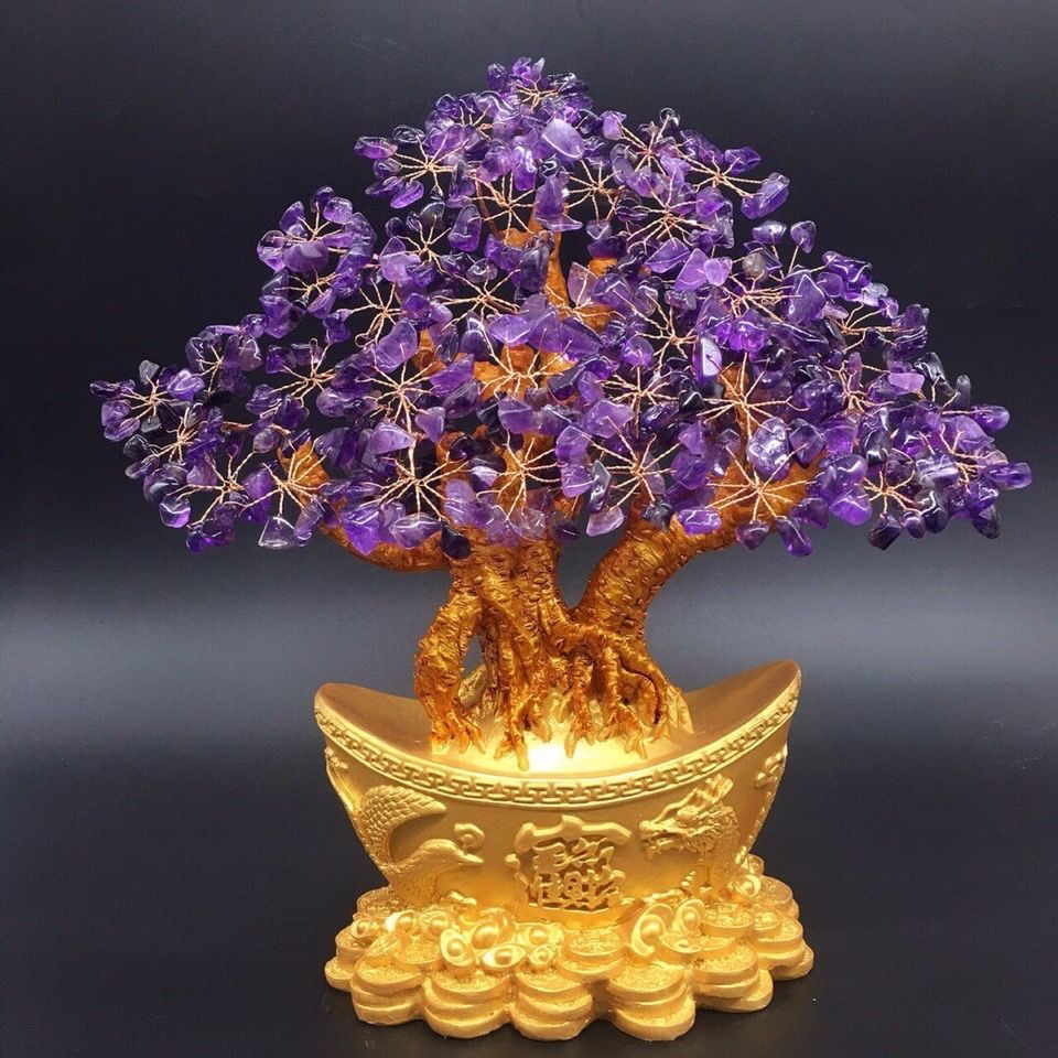 Crystal Money Tree Luck Bonsai Feng Shui Tree Wealth Luck for Office Home Decor