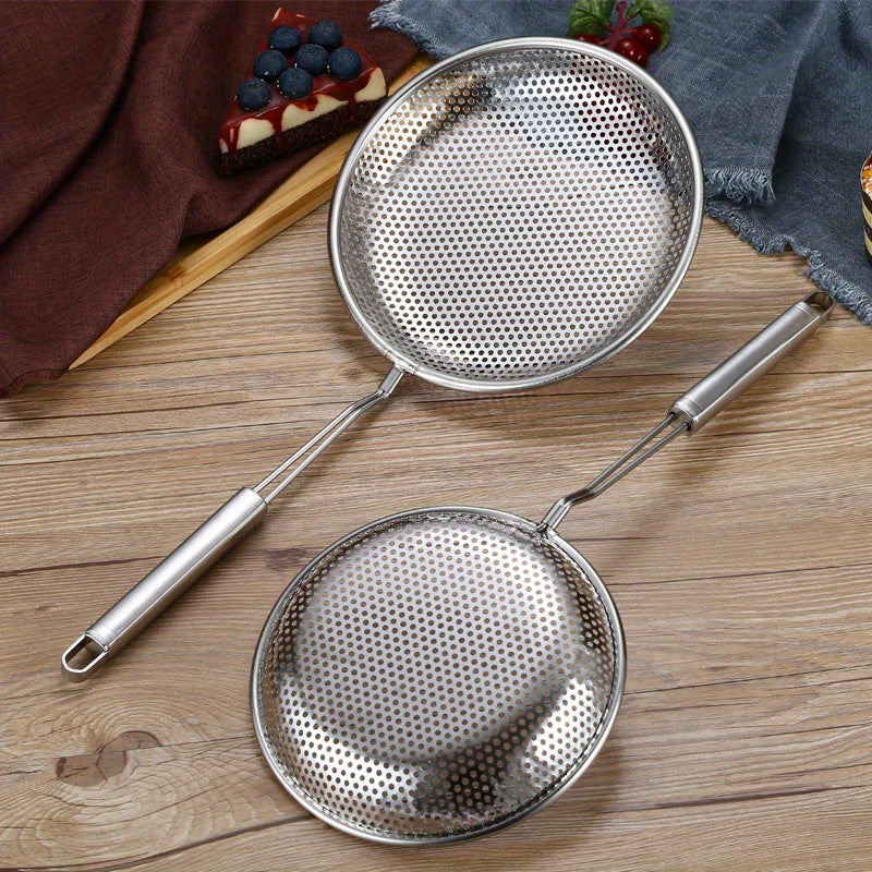 Stainless Steel Strainer Ladles with Handles - Set of Multiple Sizes, Heavy-Duty Kitchen Utensils for Cooking and Straining - Uncharged Material