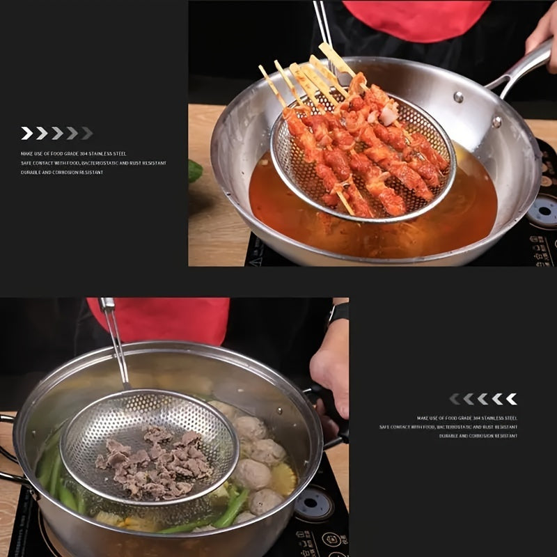 Stainless Steel Strainer Ladles with Handles - Set of Multiple Sizes, Heavy-Duty Kitchen Utensils for Cooking and Straining - Uncharged Material