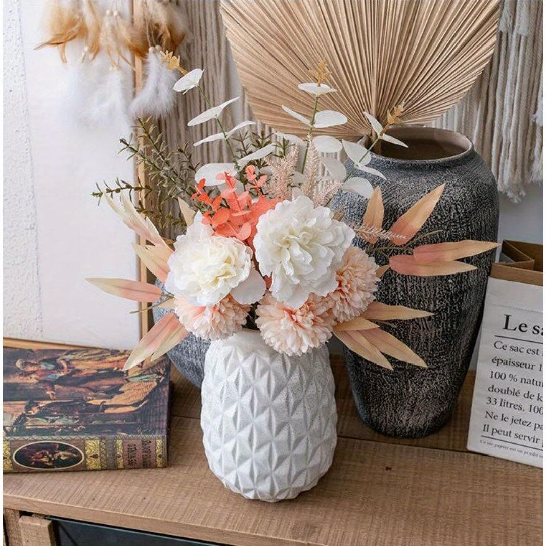 1 Pack Beautiful Artificial Flowers Plants Silk Flower Arrangements Wedding Bouquets Decorations Floral Table Centerpieces for Home Kitchen Garden Party Decor Holiday Gift (No Vase)