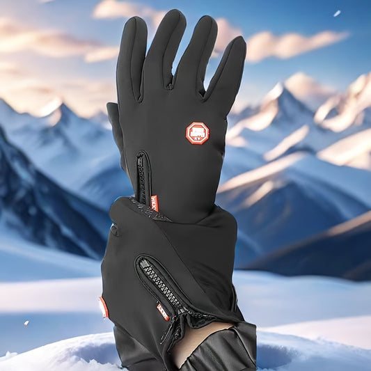 2 Pairs of Men's and Women's Waterproof, Outdoor Insulation and Warmth, Touch Screen Compatible Gloves, Thermal Insulation, Anti Slip and Windproof,