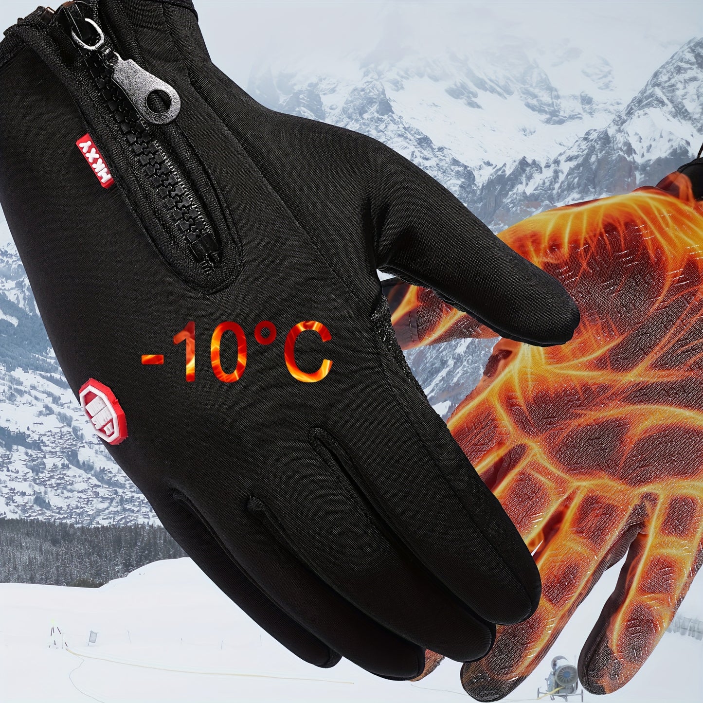 2 Pairs of Men's and Women's Waterproof, Outdoor Insulation and Warmth, Touch Screen Compatible Gloves, Thermal Insulation, Anti Slip and Windproof,