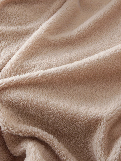 Sixsr Mid-length Hooded Slim Fit Fleece Padded Jacket, Warm Solid Color Causal Winter Coat, Women's Activewear