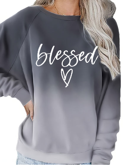 Sixsr Letter Graphic Print Tie Dye Sweatshirt, Long Sleeve Crew Neck Pullover Sweatshirt, Casual Tops For Fall & Winter, Women's Clothing