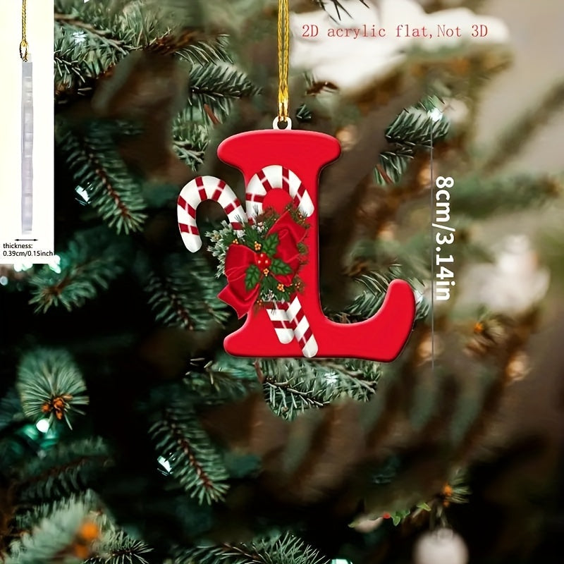 Customizable Acrylic Letter Christmas Ornament - Perfect Holiday Home Decor Gift, Easy-Hang Design