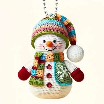 Christmas Snowman Acrylic Pendant Necklace - Festive Jewelry Gift for Teens and Adults, Casual Wear, Non-Metal Charm, Ideal for Christmas, New Year, 2025, Couple, Friend, Backpack Accessory, Tree Decoration