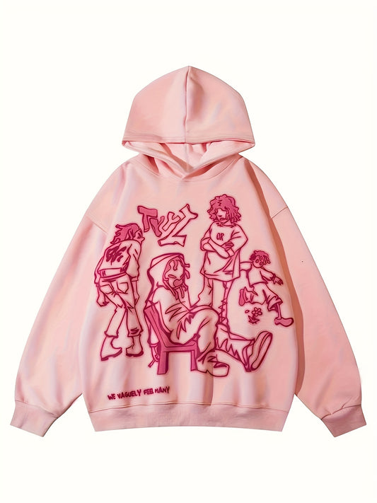 Sixsr Cartoon Print Hoodie, Casual Long Sleeve Hoodies Sweatshirt, Women's Clothing