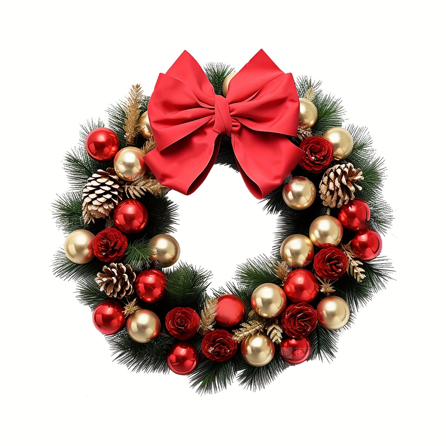 1pc Christmas Wreath Wall Decal - Removable Vinyl Window Sticker for Holiday & Party Decor, Easy Peel-and-Stick Design