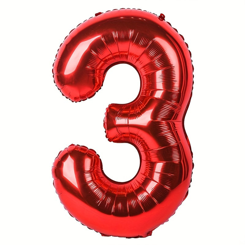 1pc, 16in Large Red Foil Number Balloon for Happy Birthday Party Decoration, Scene Decor, and Holiday Accessory