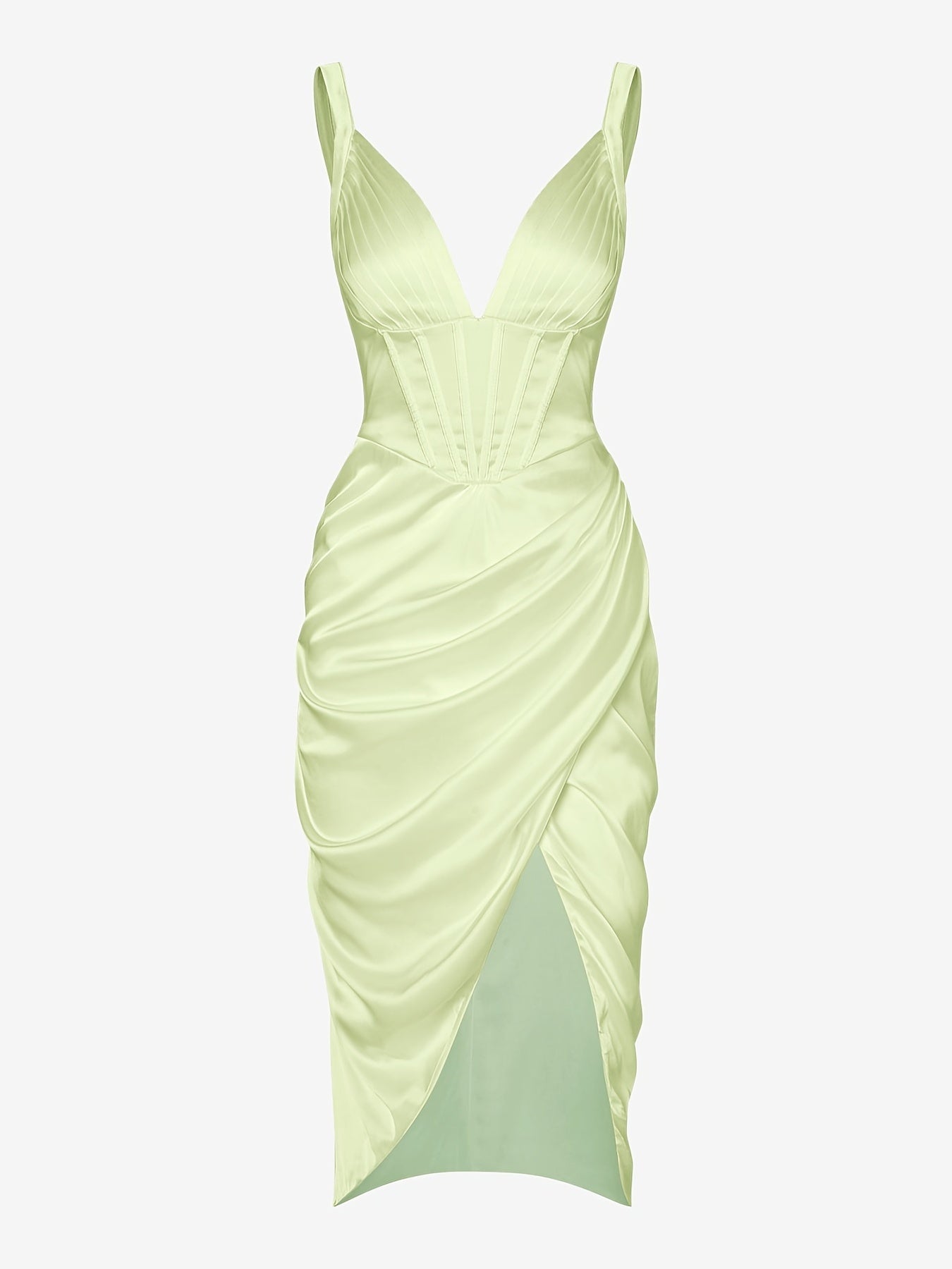 Sexy Backless Slim Deep V Neck Dress, Casual Every Day Dress For Spring & Fall, Women's Clothing