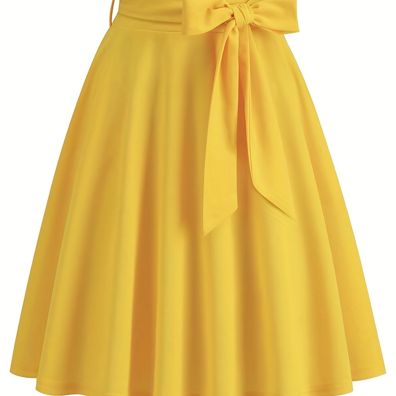 Retro A-line Skirt, Bowknot Front Skirt For Party, Performance, Every Day, Women's Clothing