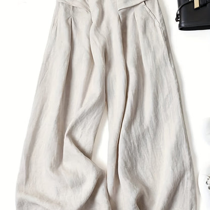 Sixsr  Solid Wide Leg Pants, Casual Palazzo Pants For Spring & Summer, Women's Clothing