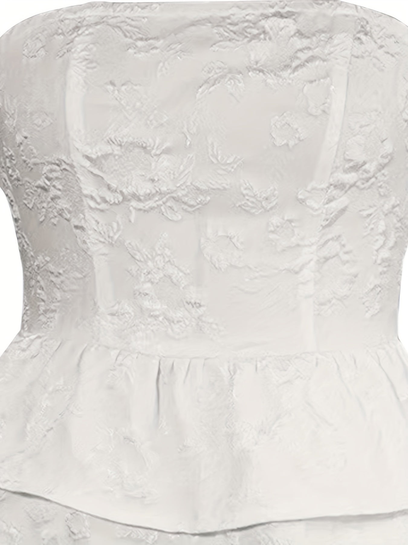 Solid Layered Hem Tube Top, Versatile Tie Back Strapless Top, Women's Clothing