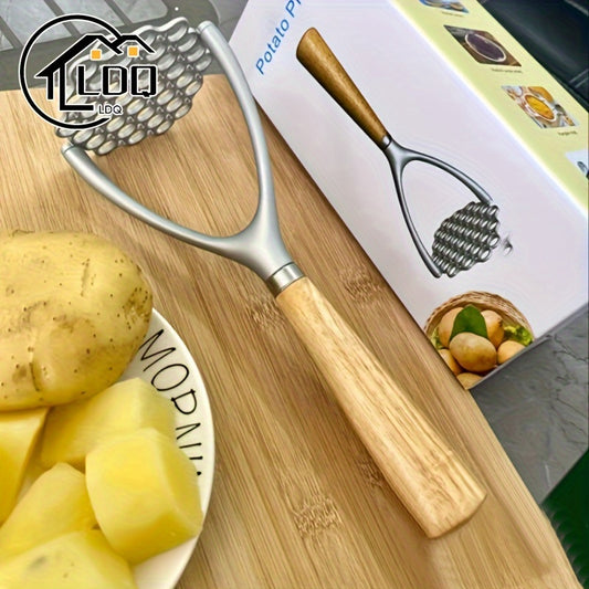 1pc, Stainless Steel Potato Masher With Non-Slip Handle - Manual Fruit And Vegetable Crusher And Ricer - Kitchen Gadget For Easy And Smooth Mashing For Restaurant