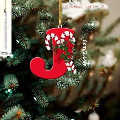 Customizable Acrylic Letter Christmas Ornament - Perfect Holiday Home Decor Gift, Easy-Hang Design