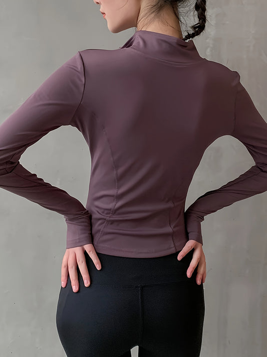 Sixsr Women's Quick-drying Fitness Running Zipper Jacket, Long Sleeve Yoga Jacket, Women's Activewear