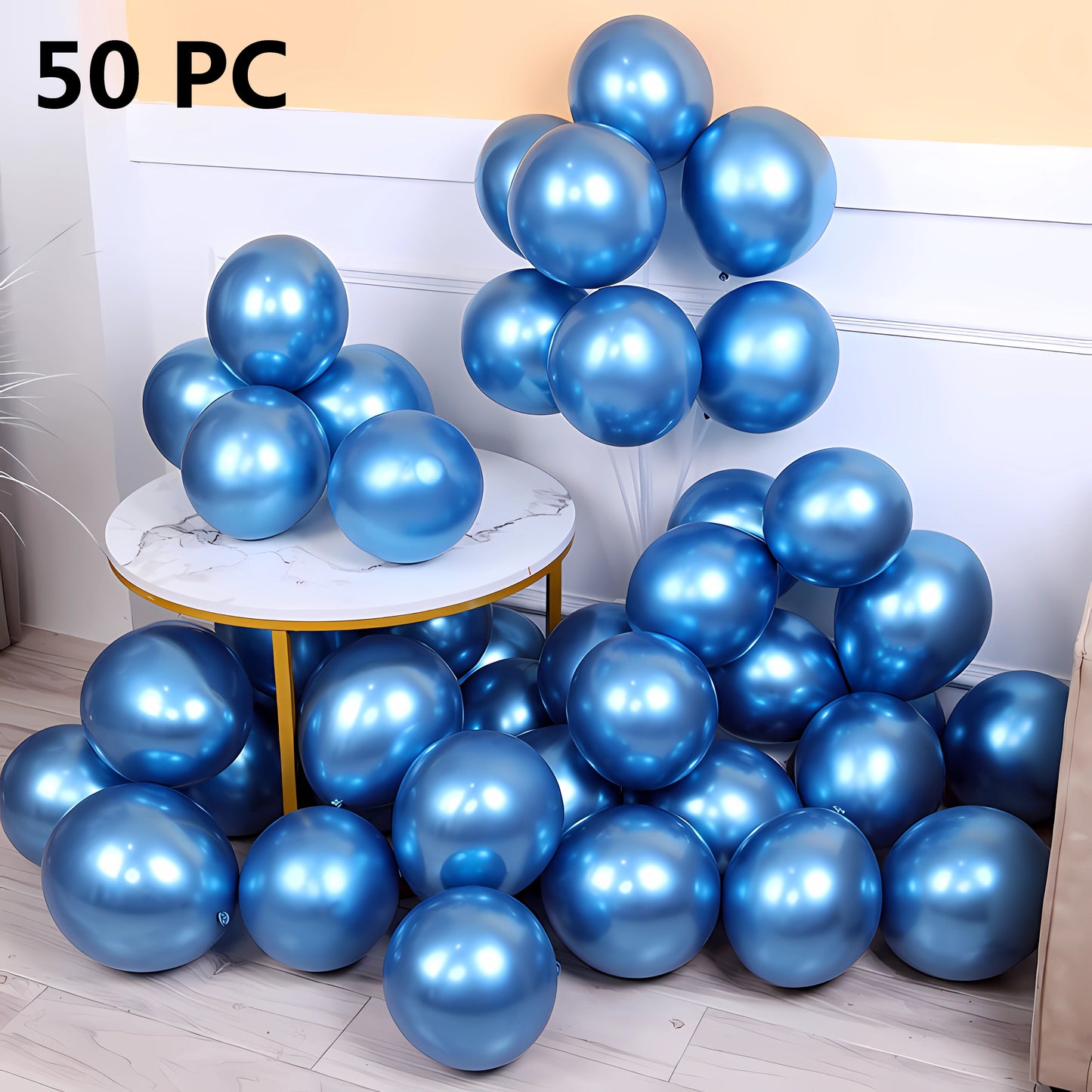 50PCS Shiny Chrome Metallic Balloons - Ideal for Wedding, Graduation, Birthday Parties & Easter Celebrations!