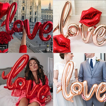 1pc, Romantic Love Letter Aluminum Foil Balloon for Weddings and Engagement Parties - Perfect for Background Wall Decor, Mall, Hotel, and Banquet - Ideal for Proposals and Wedding Blessings