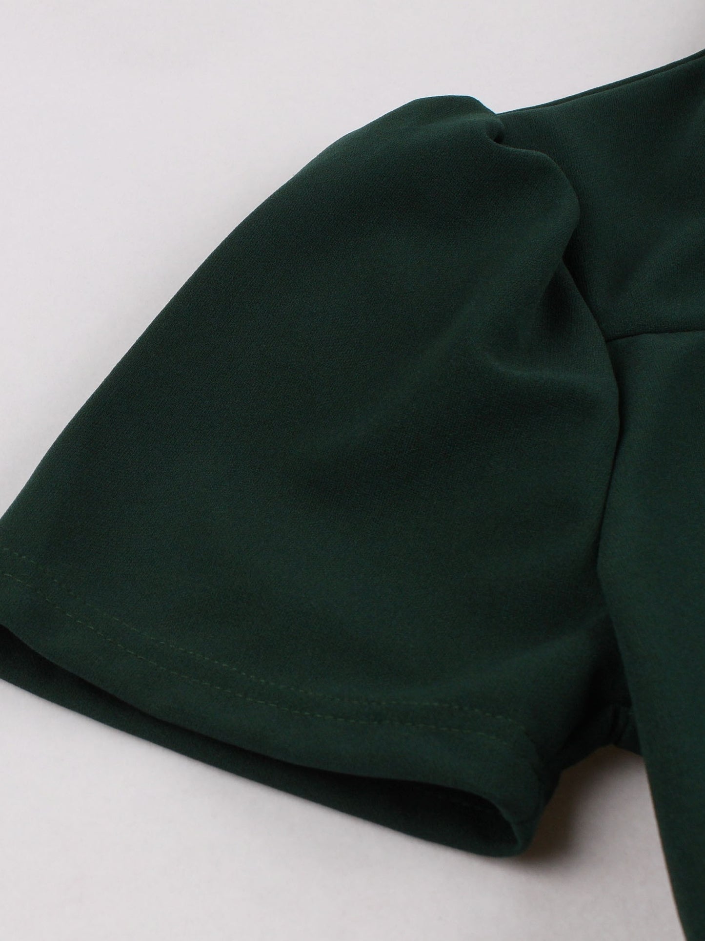 Sixsr Solid Ruched Keyhole Dress, Vintage Stand Collar Short Sleeve Bodycon Dress, Women's Clothing