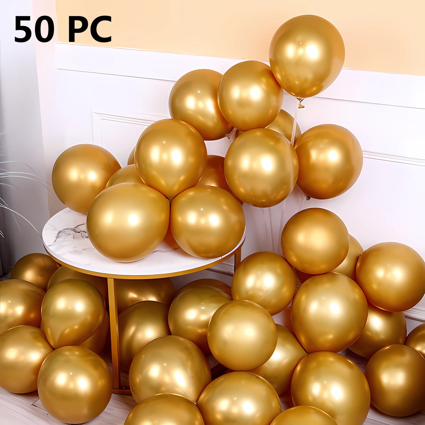 50PCS Shiny Chrome Metallic Balloons - Ideal for Wedding, Graduation, Birthday Parties & Easter Celebrations!