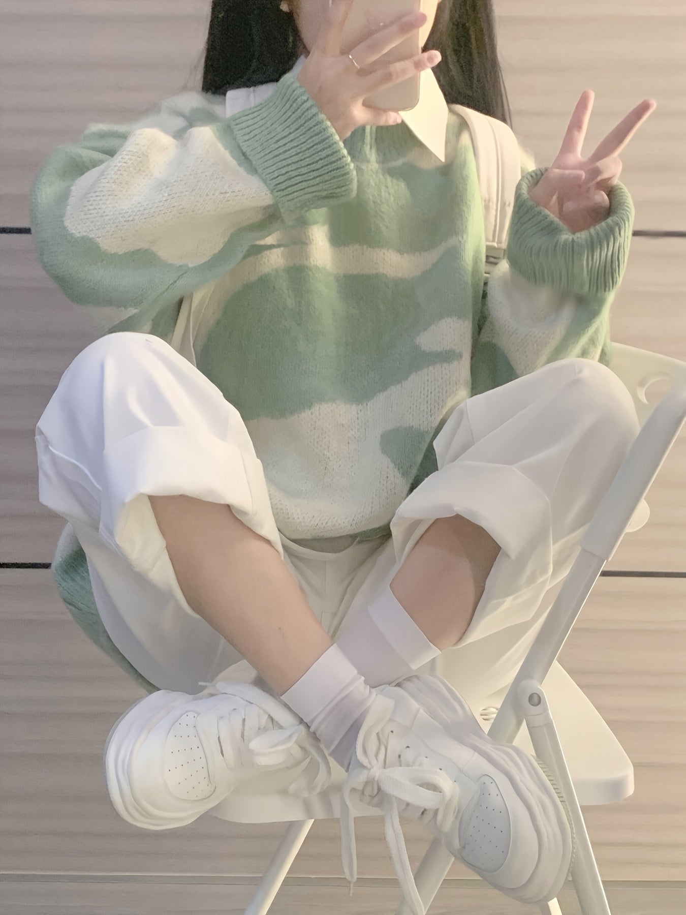 Sixsr Color Block Knitted Pullover Sweater, Casual Long Sleeve Sweater For Fall & Winter, Women's Clothing