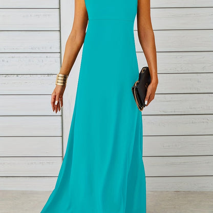 Sixsr Maxi Tank Dress, Sleeveless Solid Casual Every Day Dress, Women's Clothing
