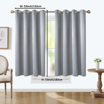 1 Panel Blackout Thermal Insulated Grommet Top Curtains Room Darkening For Bedroom, Light Blocking Drapes For Living Room Office Home Decor