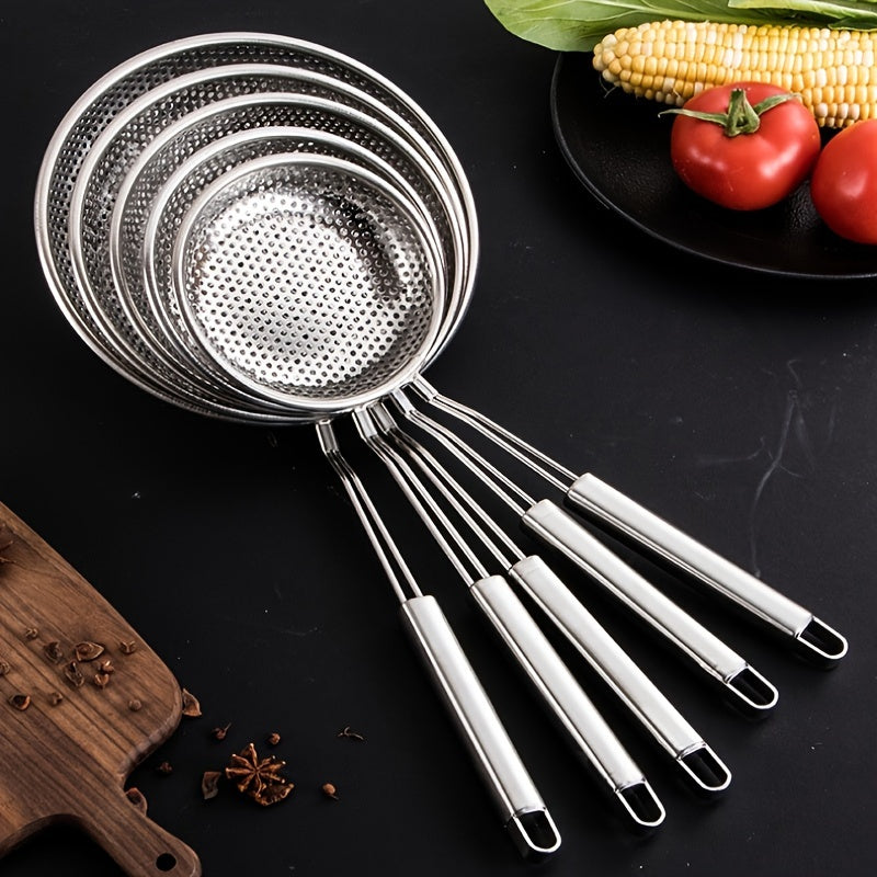 Stainless Steel Strainer Ladles with Handles - Set of Multiple Sizes, Heavy-Duty Kitchen Utensils for Cooking and Straining - Uncharged Material