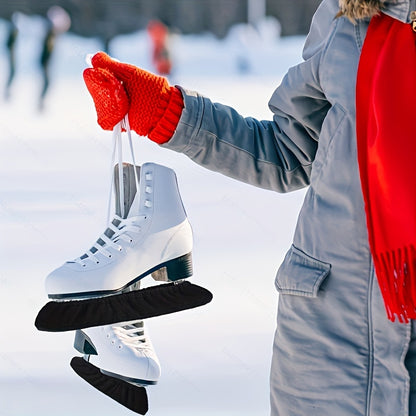 Black Ski Boot & Skate Blade Protector - Durable Spandex, Outdoor Leisure Gear for All Seasons