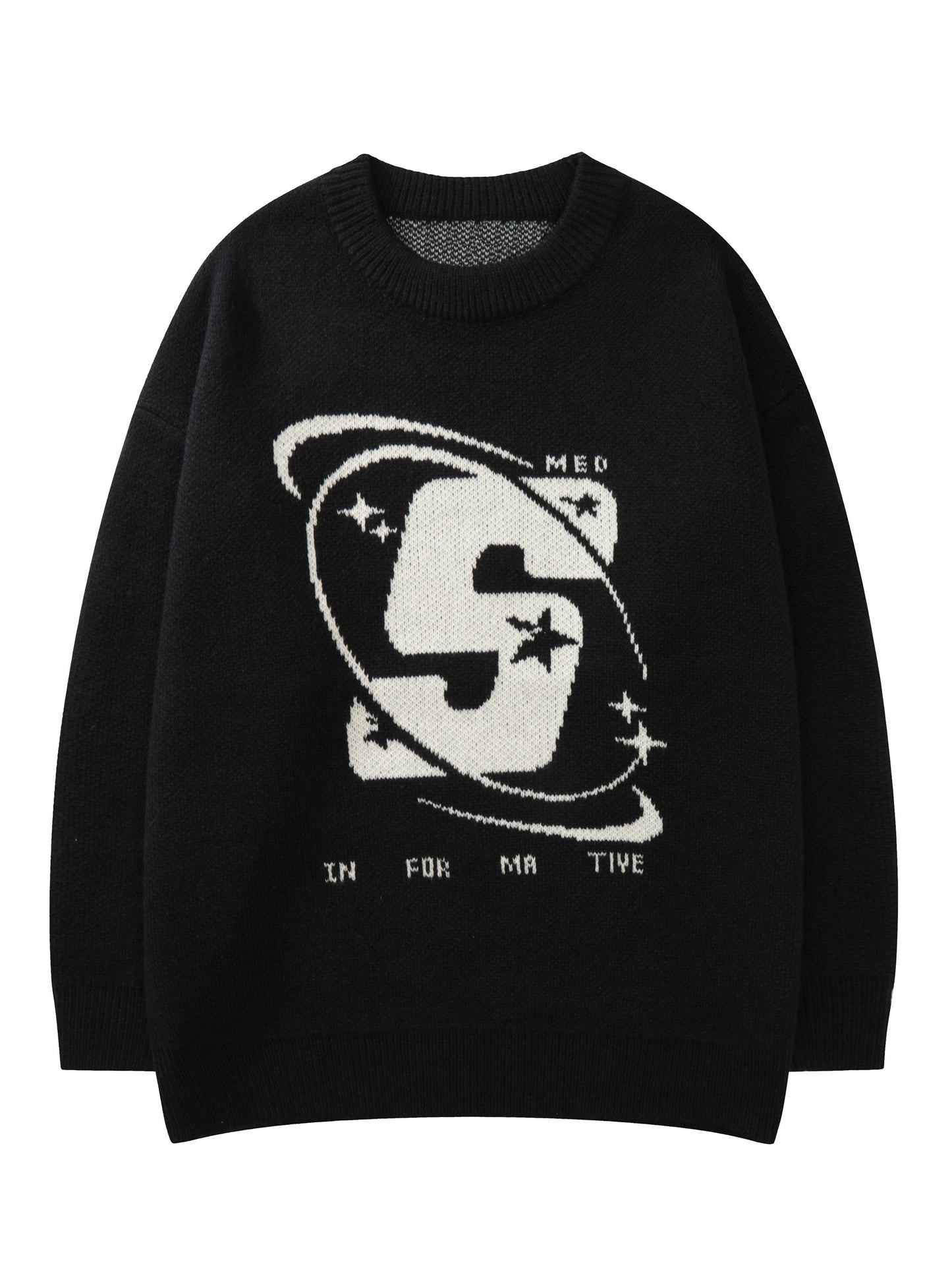 Sixsr Letter Pattern Crew Neck Pullover Sweater, Casual Long Sleeve Sweater For Fall & Winter, Women's Clothing