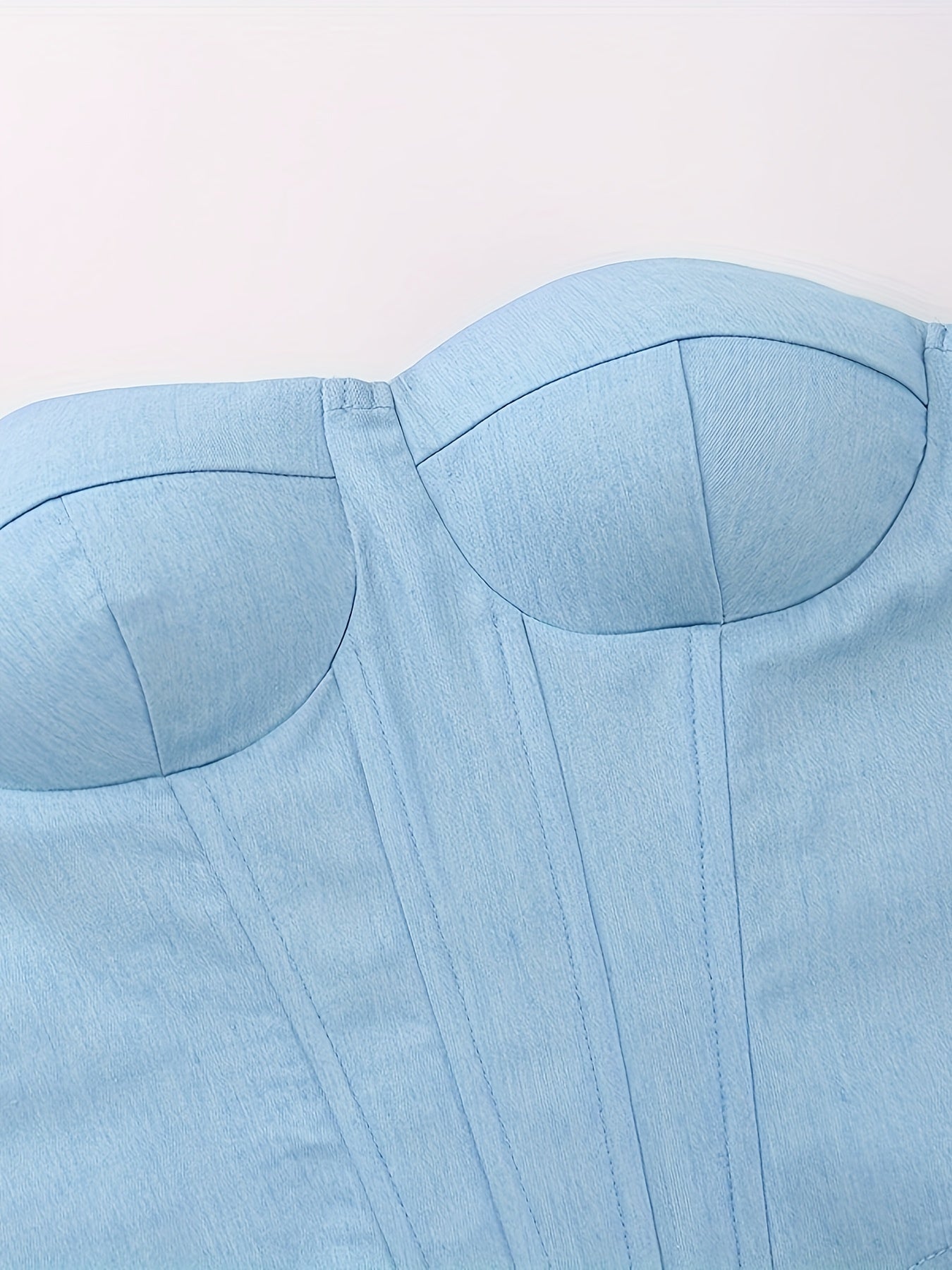 Sixsr  Sweetheart Neck Corset Top, Stylish Solid Color Strapless Top, Women's Clothing