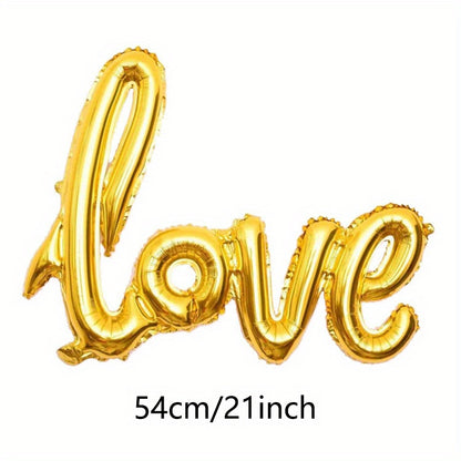 1pc, Romantic Love Letter Aluminum Foil Balloon for Weddings and Engagement Parties - Perfect for Background Wall Decor, Mall, Hotel, and Banquet - Ideal for Proposals and Wedding Blessings