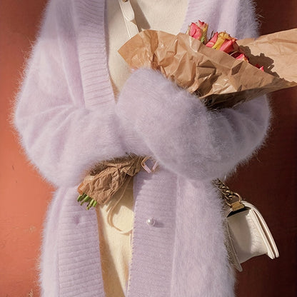 Sixsr Valentine's Day V-neck Cardigan, Elegant Long Sleeve Cardigan For Fall & Winter, Women's Clothing