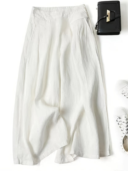 Sixsr  Solid Wide Leg Pants, Casual Palazzo Pants For Spring & Summer, Women's Clothing