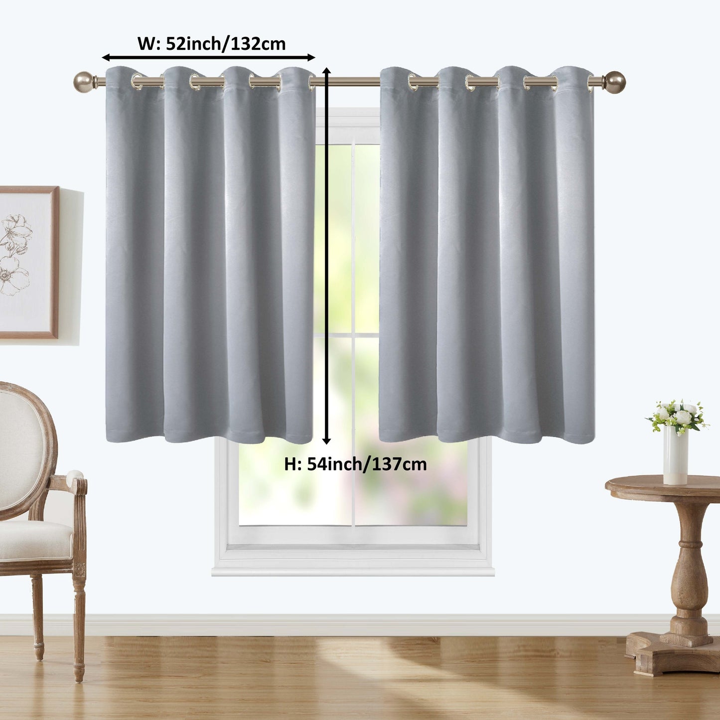 1 Panel Blackout Thermal Insulated Grommet Top Curtains Room Darkening For Bedroom, Light Blocking Drapes For Living Room Office Home Decor