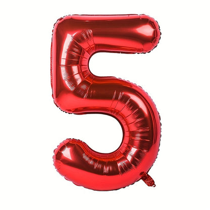 1pc, 16in Large Red Foil Number Balloon for Happy Birthday Party Decoration, Scene Decor, and Holiday Accessory