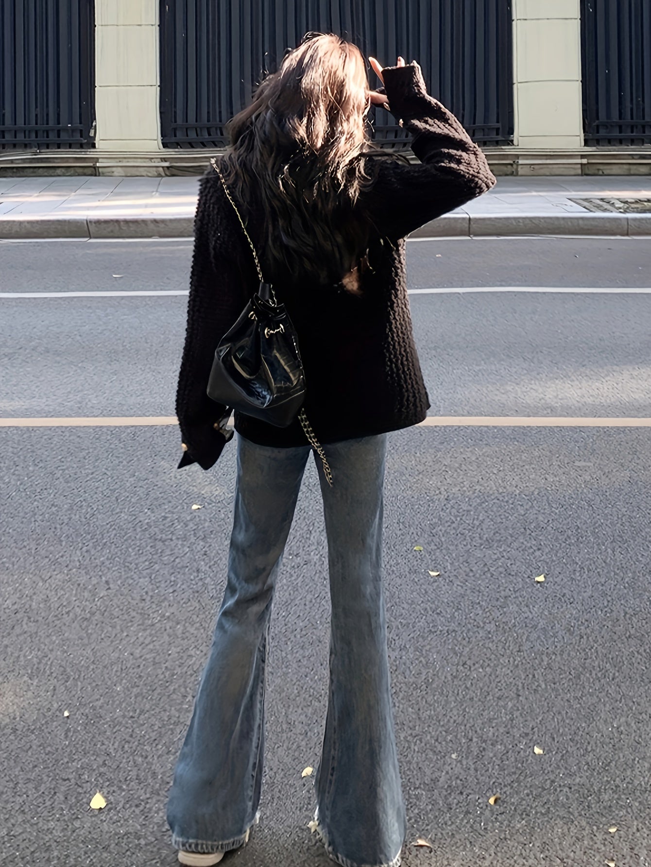 Sixsr Solid Button Down Chunky Knit Cardigan, Vintage Long Sleeve Sweater Coat With Pocket, Women's Clothing