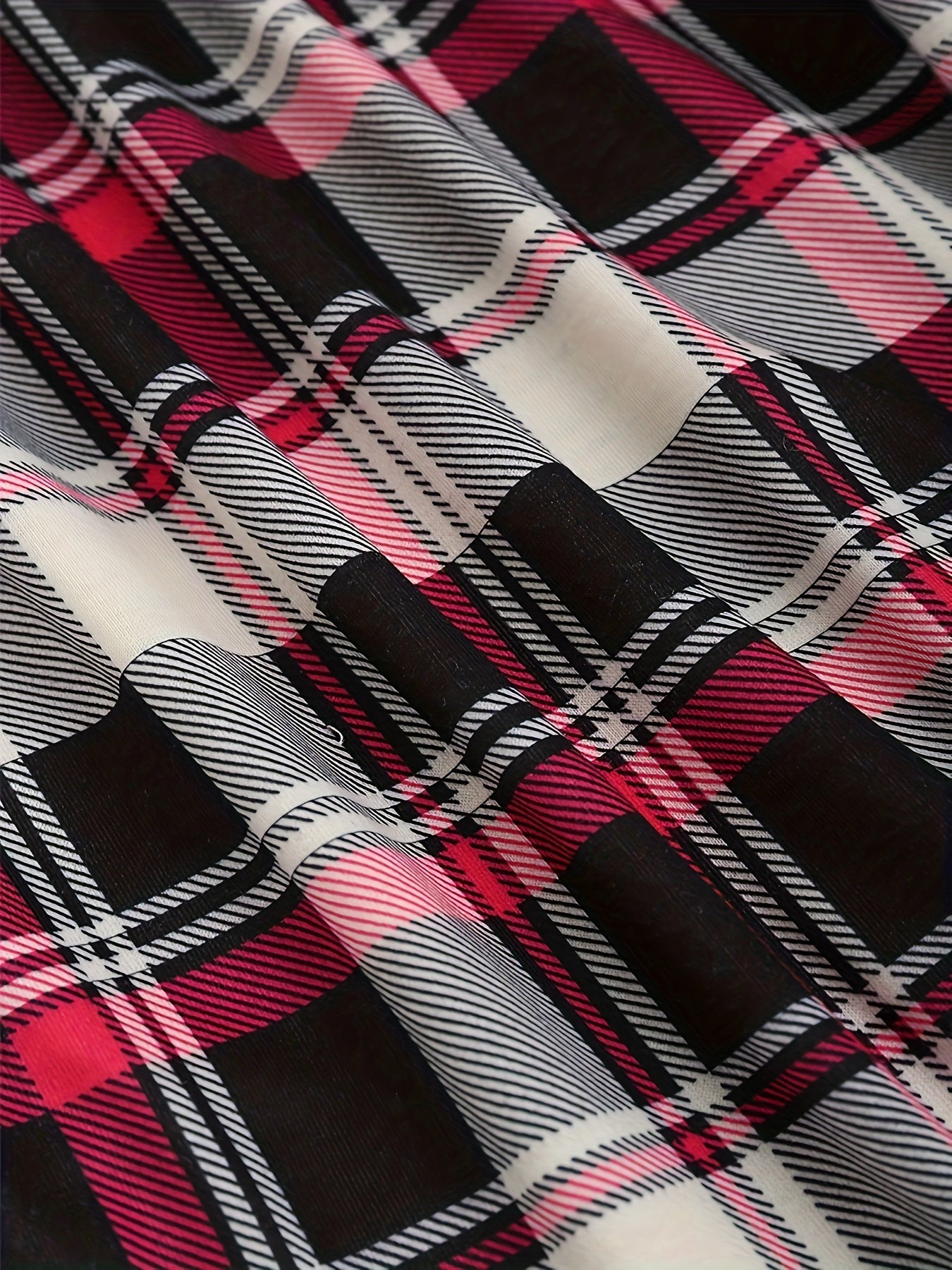 Sixsr Plaid Print Cowl Neck Pullover Sweater, Y2K Spliced Twist Long Sleeve Knitted Sweater For Every Day, Women's Clothing