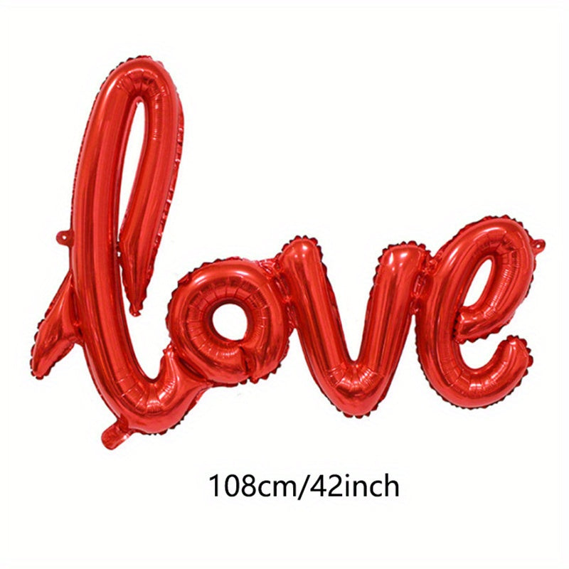 1pc, Romantic Love Letter Aluminum Foil Balloon for Weddings and Engagement Parties - Perfect for Background Wall Decor, Mall, Hotel, and Banquet - Ideal for Proposals and Wedding Blessings