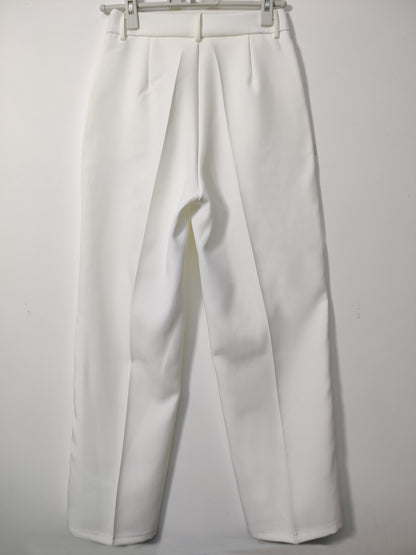 Sixsr Solid High Waist Pants, Elegant Wide Leg Slant Pockets Pants, Women's Clothing