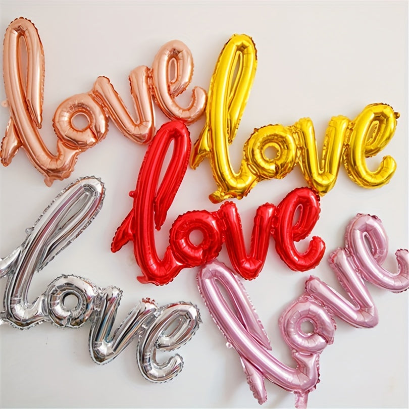 1pc, Romantic Love Letter Aluminum Foil Balloon for Weddings and Engagement Parties - Perfect for Background Wall Decor, Mall, Hotel, and Banquet - Ideal for Proposals and Wedding Blessings