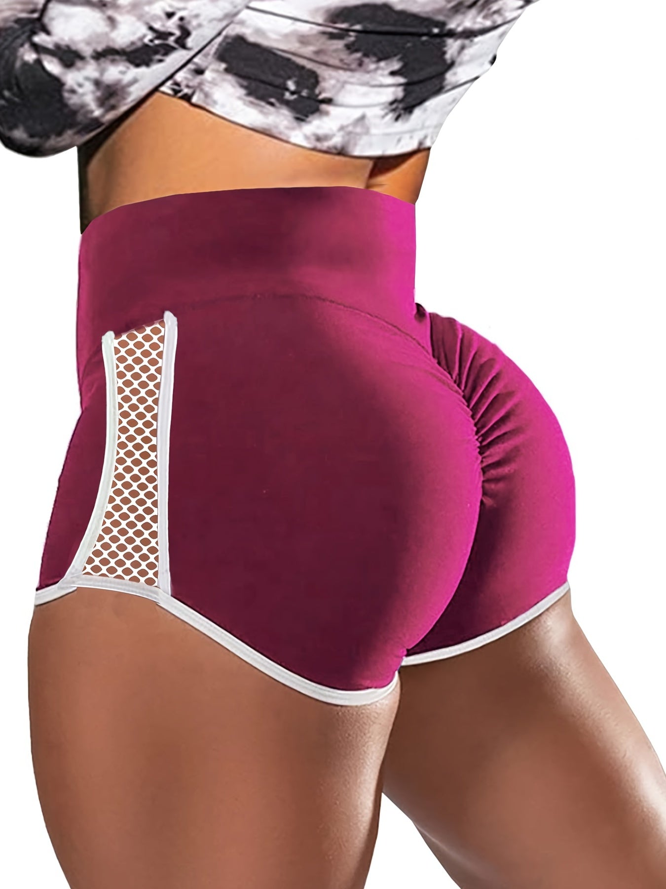 Stylish Women's High Waist Yoga Shorts with Cut Out Design for a Flattering and Lifting Effect