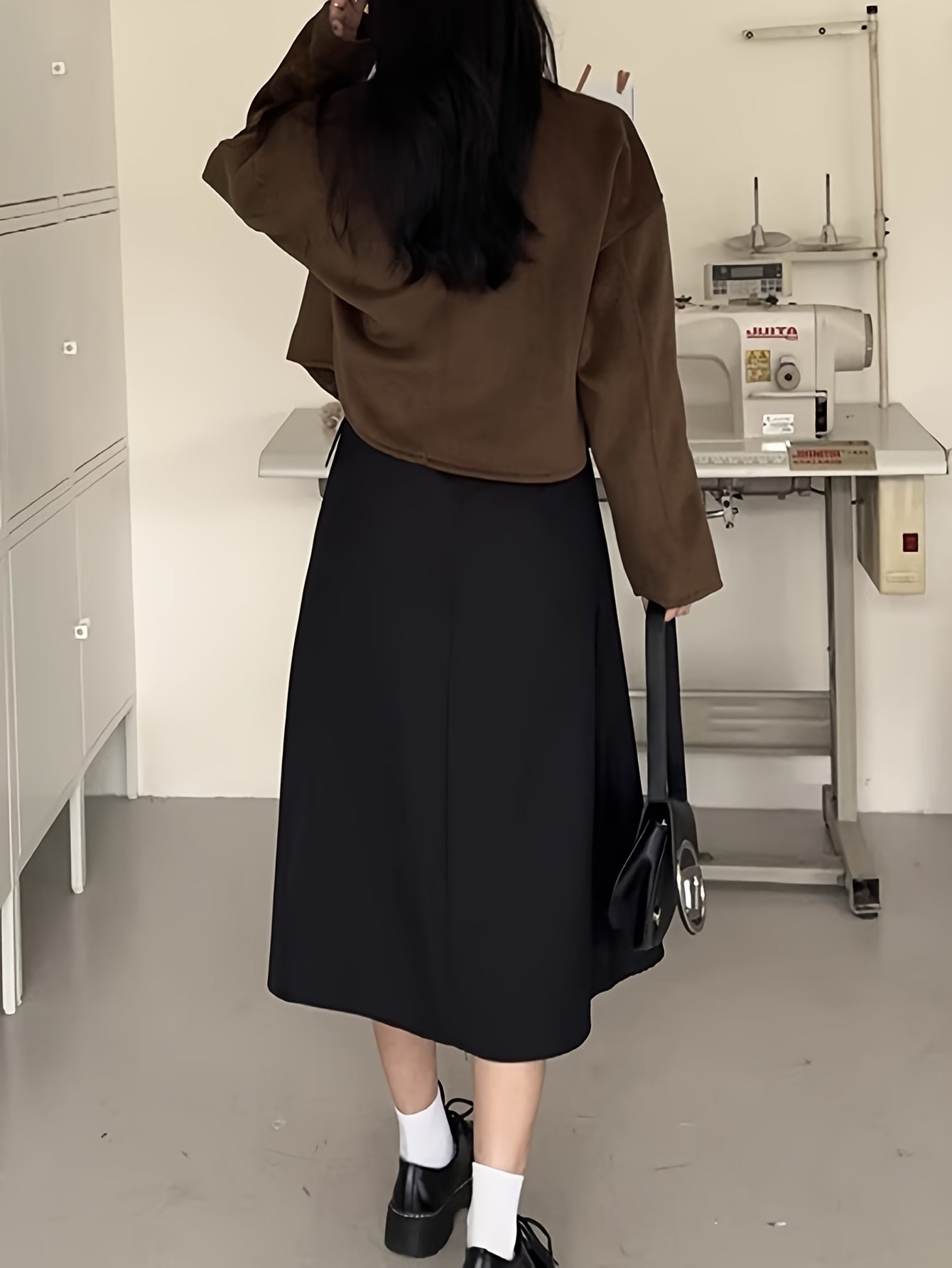 Sixsr Solid Open Front Coat, Casual Long Sleeve Stylish Outerwear, Women's Clothing