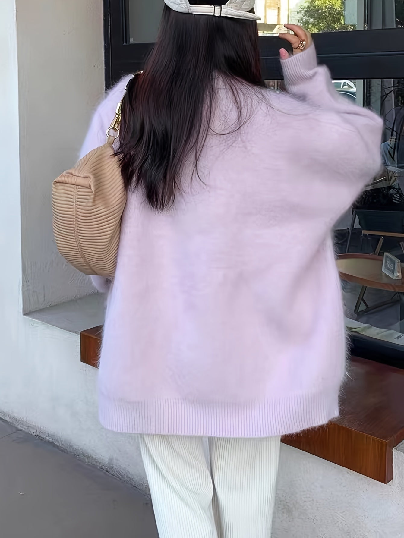 Sixsr Solid Button Front Knitted Cardigan, Casual Simple V Neck Long Sleeve Cardigan With Pockets For Fall & Winter, Women's Clothing