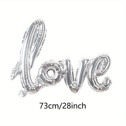 1pc, Romantic Love Letter Aluminum Foil Balloon for Weddings and Engagement Parties - Perfect for Background Wall Decor, Mall, Hotel, and Banquet - Ideal for Proposals and Wedding Blessings