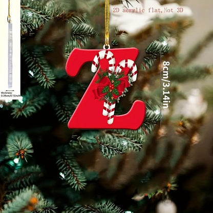 Customizable Acrylic Letter Christmas Ornament - Perfect Holiday Home Decor Gift, Easy-Hang Design