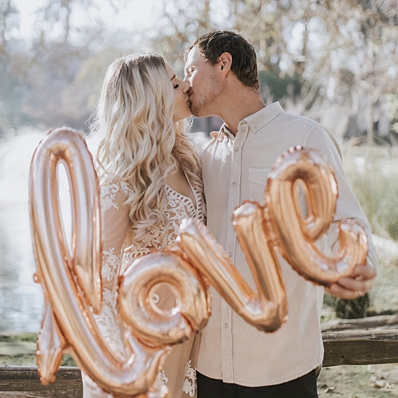 1pc, Romantic Love Letter Aluminum Foil Balloon for Weddings and Engagement Parties - Perfect for Background Wall Decor, Mall, Hotel, and Banquet - Ideal for Proposals and Wedding Blessings