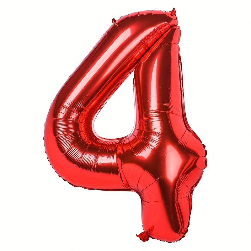 1pc, 16in Large Red Foil Number Balloon for Happy Birthday Party Decoration, Scene Decor, and Holiday Accessory